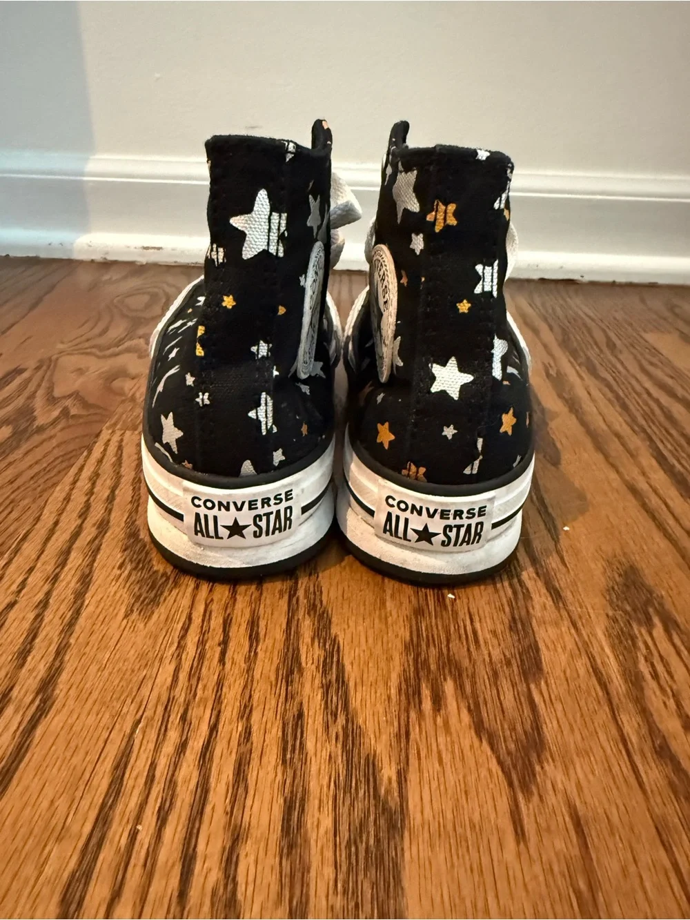 Converse Youth Chuck Taylor All Star Platform Lift Star Sparkle Black White 12